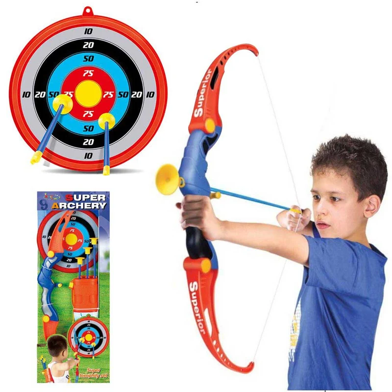 Set Arciere per Bambini con Arco 4 Frecce Bersaglio Muro e Tracolla Portafrecce