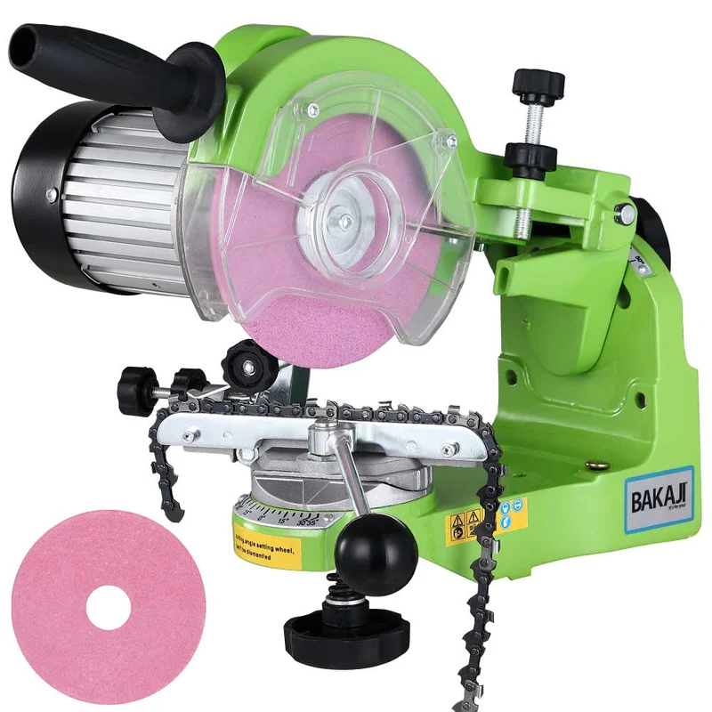 Affilacatene Elettrico 230W 2 Dischi 14,5 cm Affila Catena Motosega da Banco Verde