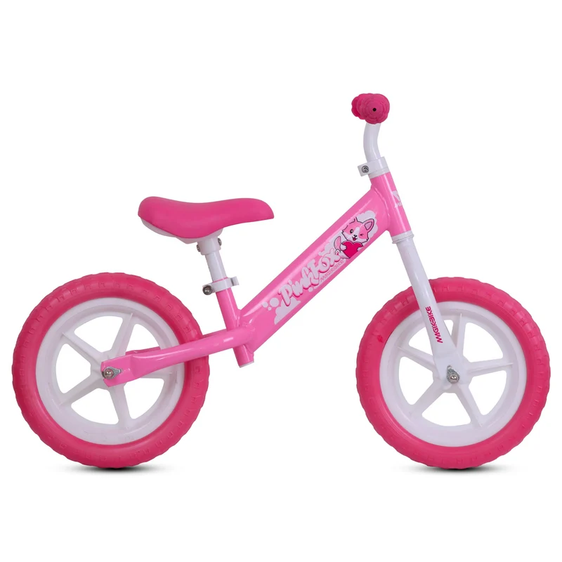 Bicicletta Senza Pedali Balance Bike per Bambini 10 Pollici 80x40x60 cm Sellino e Manubrio Regolabili Fox Rosa
