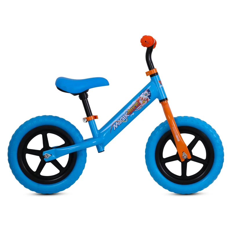 Bicicletta Senza Pedali Balance Bike per Bambini 10 Pollici 80x40x60 cm Sellino e Manubrio Regolabili Rocket Azzuro