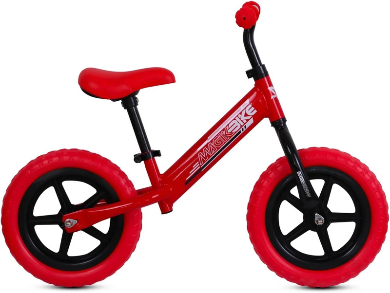 Bicicletta Senza Pedali Balance Bike per Bambini 10 Pollici 80x40x60 cm Sellino e Manubrio Regolabili Sport Rosso