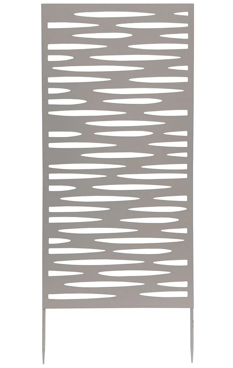 Set 4 Pezzi Pannello Decorativo Frangivista Verdemax Ornamentale o Divisorio 50x100 cm con Punte di Fissaggio in Metallo Grigio