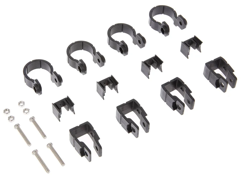 Set 6 Pezzi Morsetti per Palo Ø3 cm in Alluminio Verdemax in Plastica Antracite