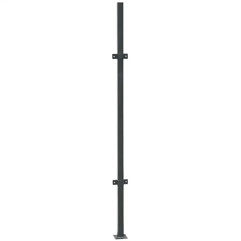 Palo per Tralicci Verdemax 4,5x4,5x183 cm con Staffe Angolari in Metallo Verniciato Antracite