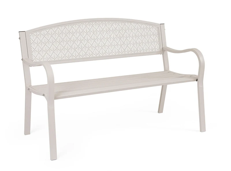 Panchina da Giardino 123x55x84h cm in Acciaio Verniciato Lizette Grigio