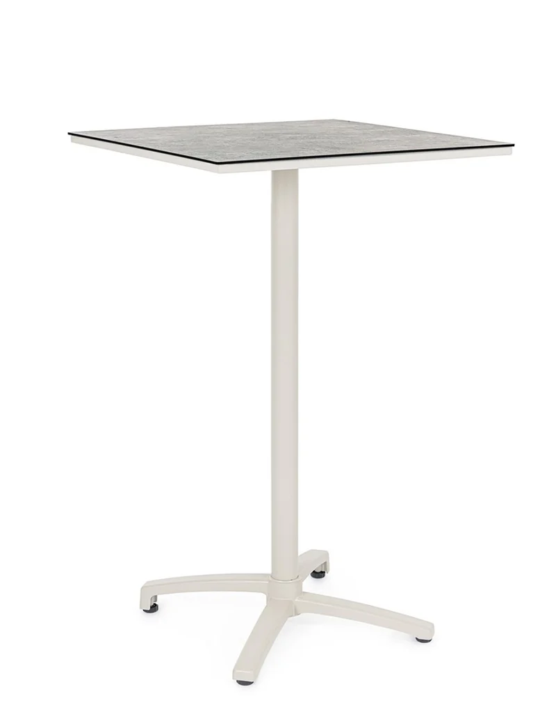 Tavolo da Bar da Giardino 70x70x110h cm in Alluminio e HPL Claret Alto Wall