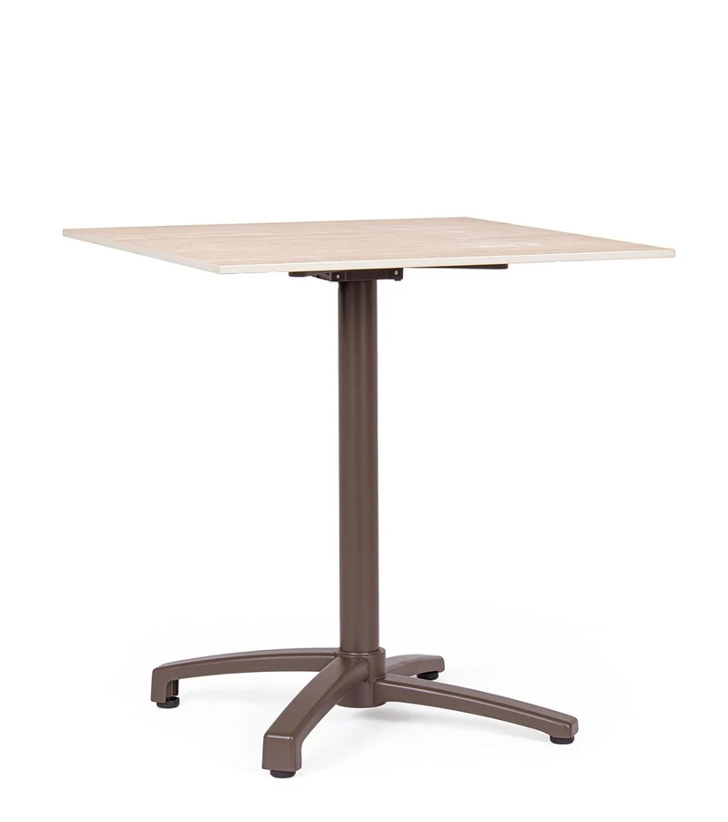 Tavolo da Bar da Giardino 70x70x74h cm in Alluminio e Pietra Sinterizzata Claret Chocos