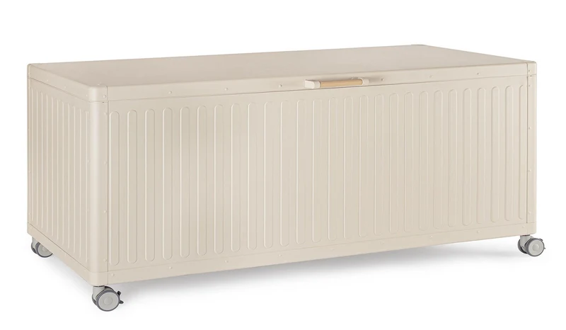 Baule Contenitore da Esterno 182x89,4x70h cm Apertura Facile e Ruote in Alluminio Ocean L Seta
