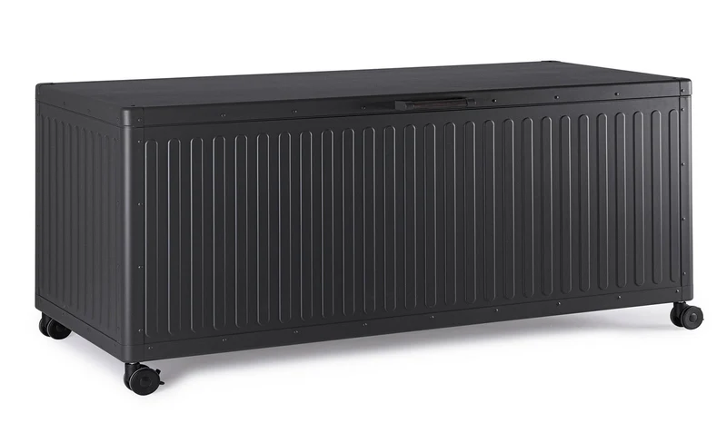 Baule Contenitore da Esterno 182x89,4x70h cm Apertura Facile e Ruote in Alluminio Ocean L Antracite