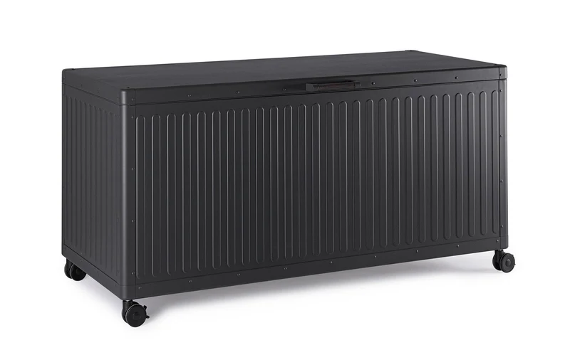 Baule Contenitore da Esterno 141,6x72x70h cm Apertura Facile e Ruote in Alluminio Ocean S Antracite
