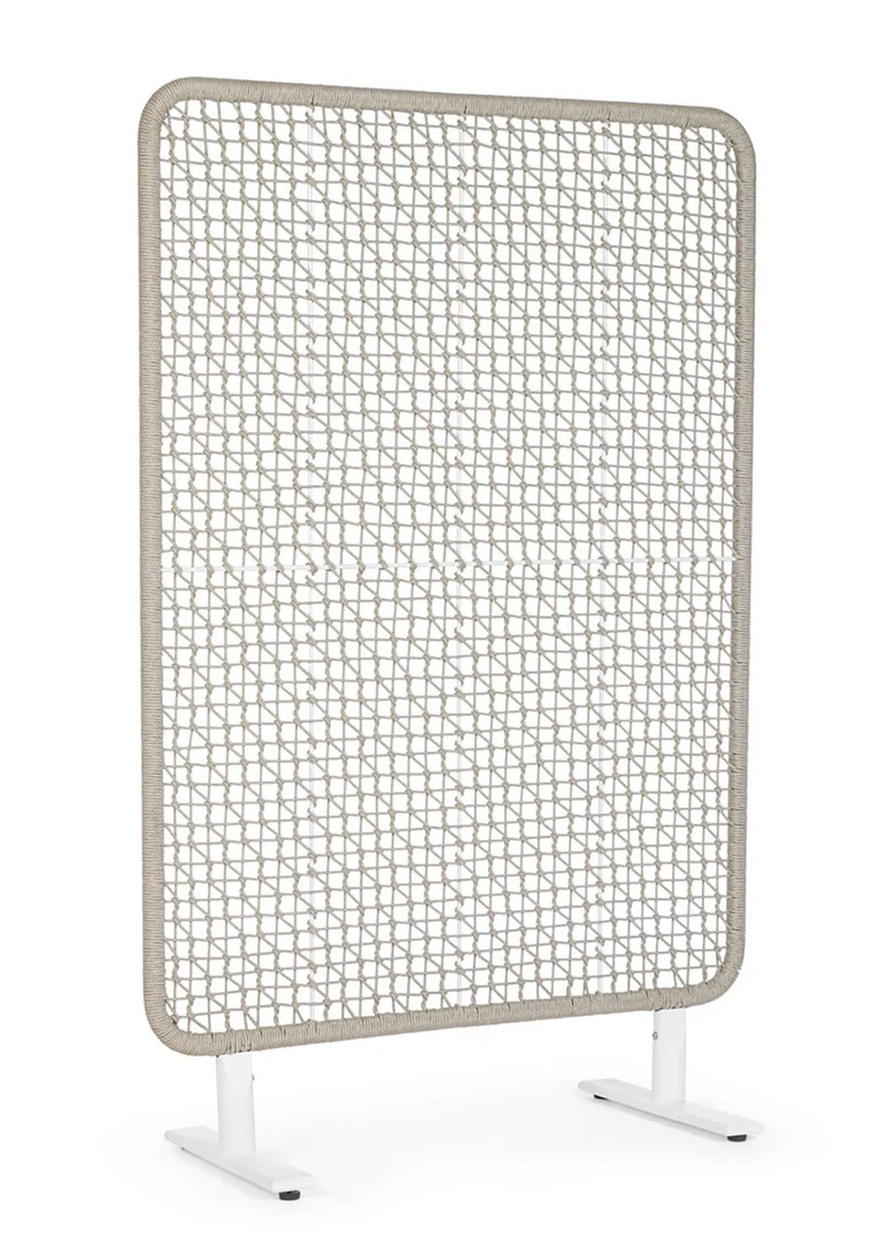 Paravento da Esterno 120x50x180h cm in Alluminio e PP Babilo Bianco e Grigio
