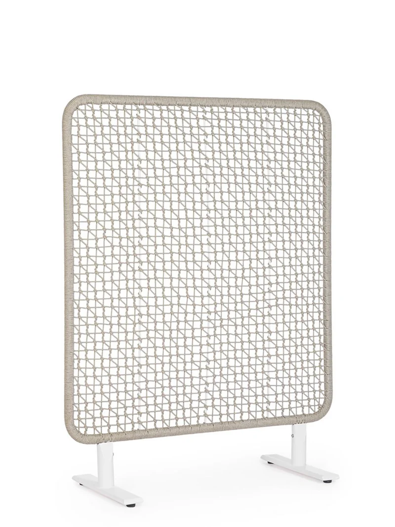 Paravento da Esterno 120x50x150h cm in Alluminio e PP Babilo Bianco e Grigio