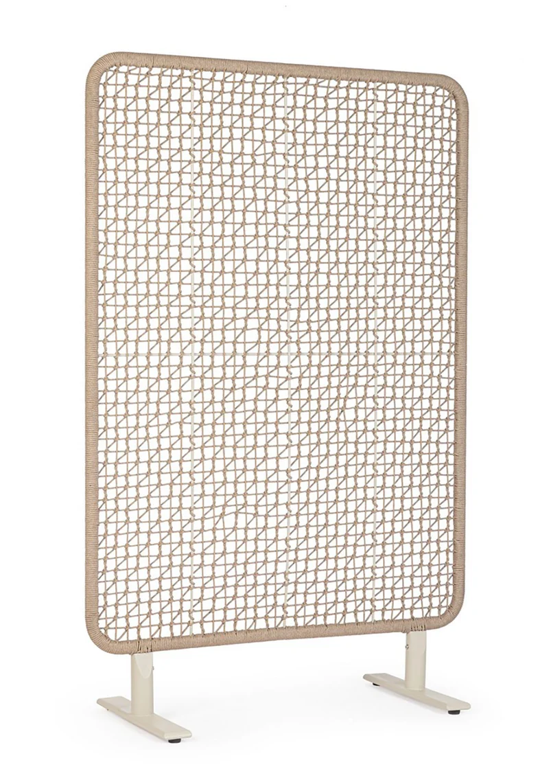 Paravento da Esterno 120x50x180h cm in Alluminio e PP Babilo Pelican e Beige