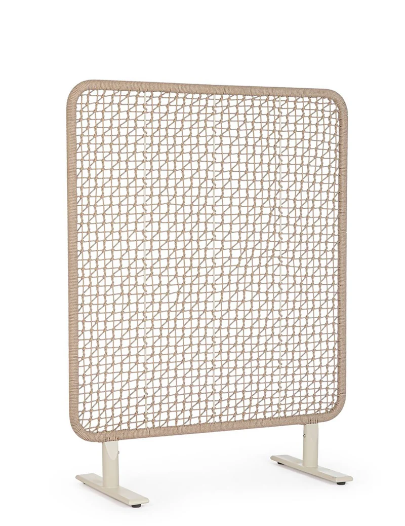 Paravento da Esterno 120x50x150h cm in Alluminio e PP Babilo Pelican e Beige