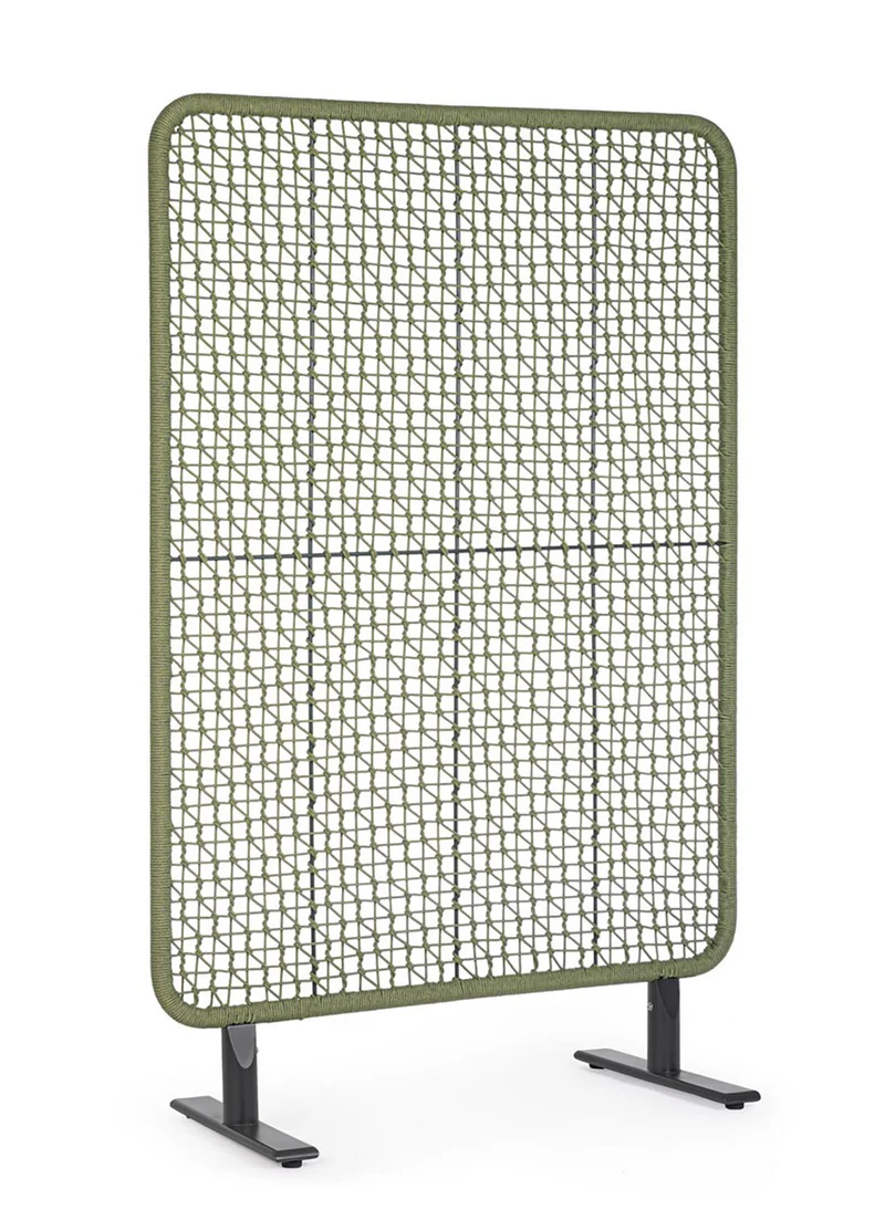 Paravento da Esterno 120x50x180h cm in Alluminio e PP Babilo Antracite e Verde