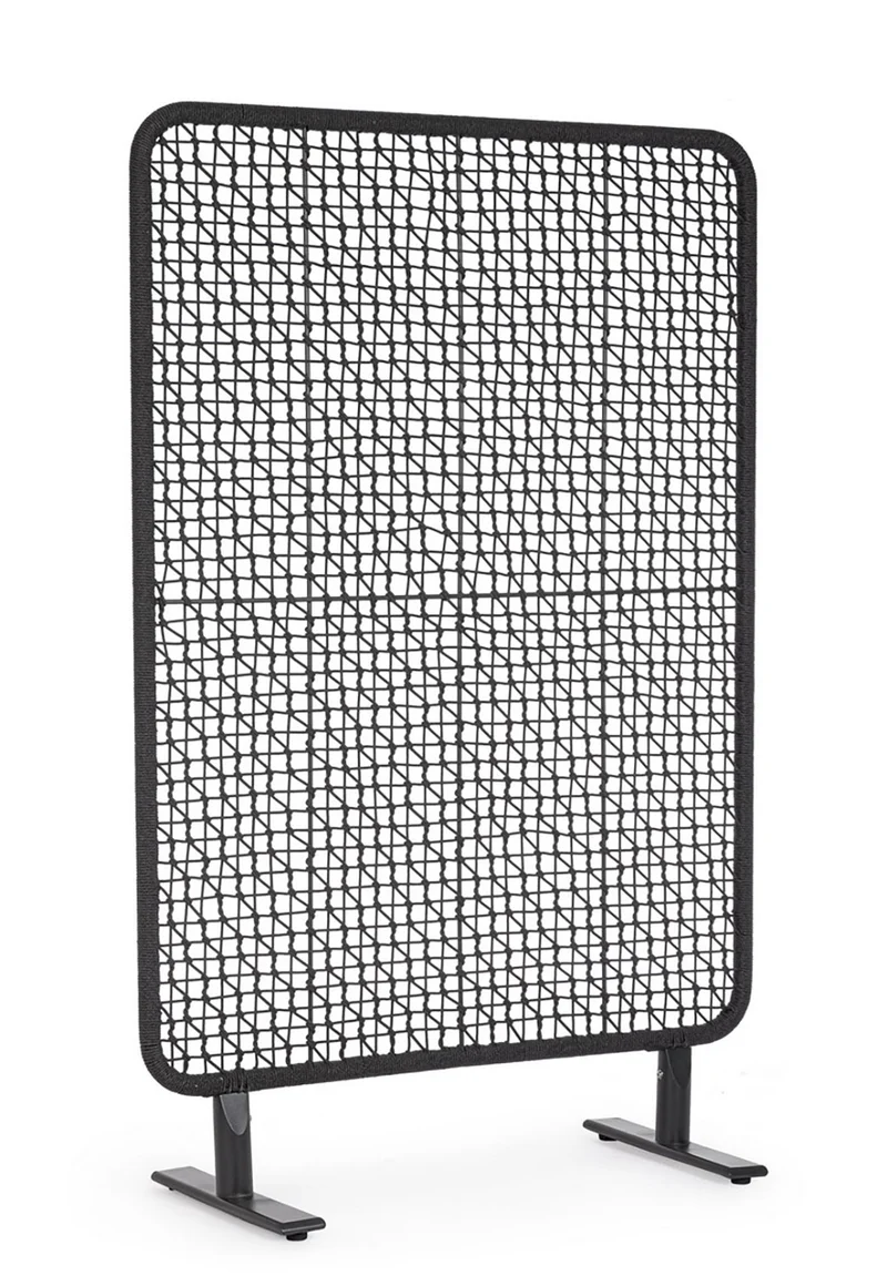 Paravento da Esterno 120x50x180h cm in Alluminio e PP Babilo Antracite e Nero