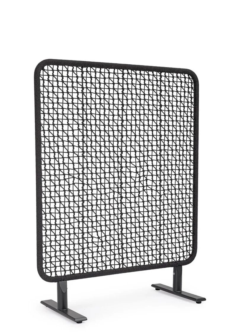 Paravento da Esterno 120x50x150h cm in Alluminio e PP Babilo Antracite e Nero