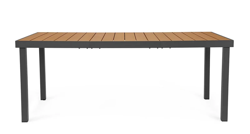 Tavolo da Esterno 190x90x75h cm in Alluminio e Polywood Niagara Naturale e Antracite
