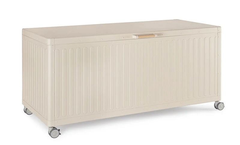 Baule Contenitore da Esterno 164,8x72x70h cm Apertura Facile e Ruote in Alluminio Ocean M Seta