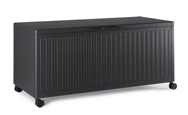 Baule Contenitore da Esterno 164,8x72x70h cm Apertura Facile e Ruote in Alluminio Ocean M Antracite