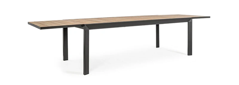 Tavolo Allungabile da Esterno 220-340x100x75h cm in Alluminio Belmar Naturale e Antracite