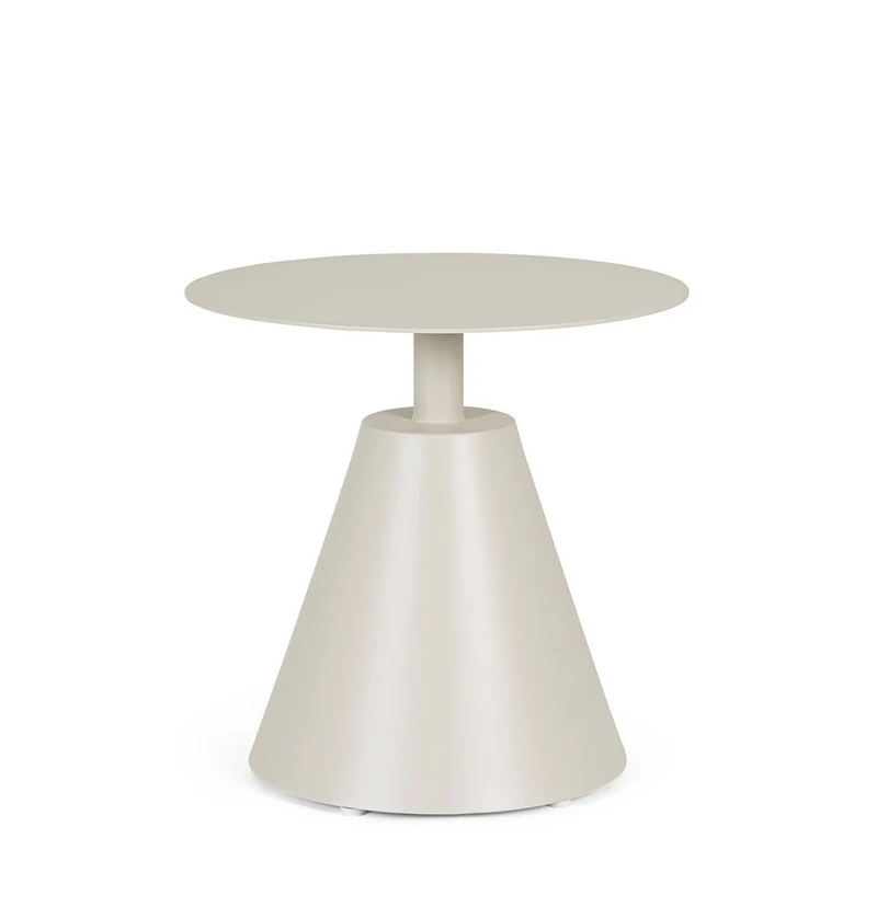 Tavolino da Esterno Ø50x49,5 cm in Alluminio Aloha Sandshell