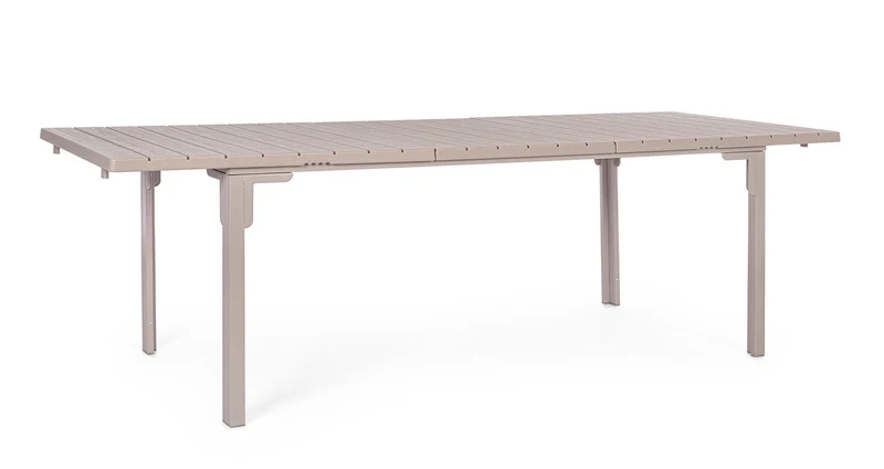 Tavolo Allungabile da Esterno 180-240x90 cm in Acciaio e HDPE Sarita Tortora