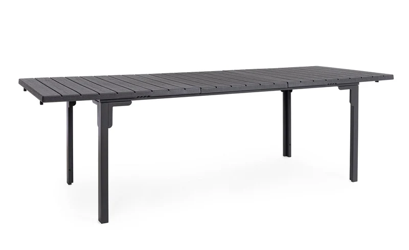 Tavolo Allungabile da Esterno 180-240x90 cm in Acciaio e HDPE Sarita Antracite