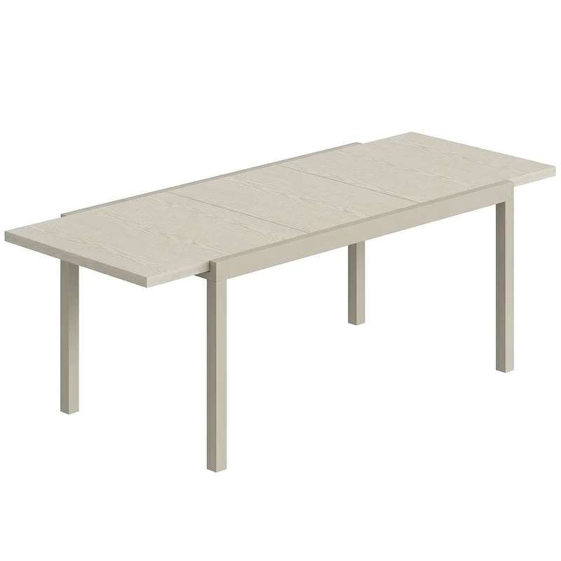 Tavolo da Giardino Allungabile 154-214x85x75 cm per 8-10 Persone in Alluminio e Acciaio Grigio Chiaro