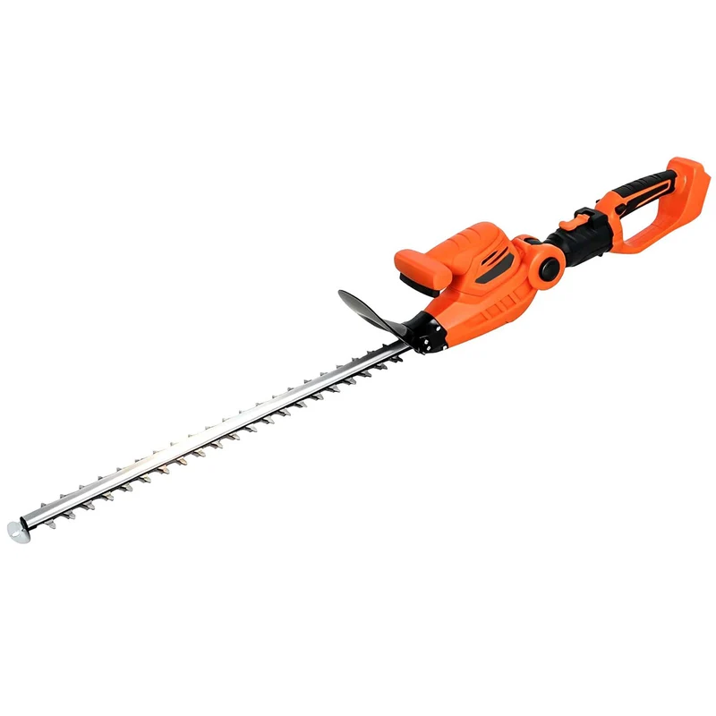 Tagliasiepi Elettrico con 2 Batterie 4000mAh e Palo Telescopico in Alluminio Arancione