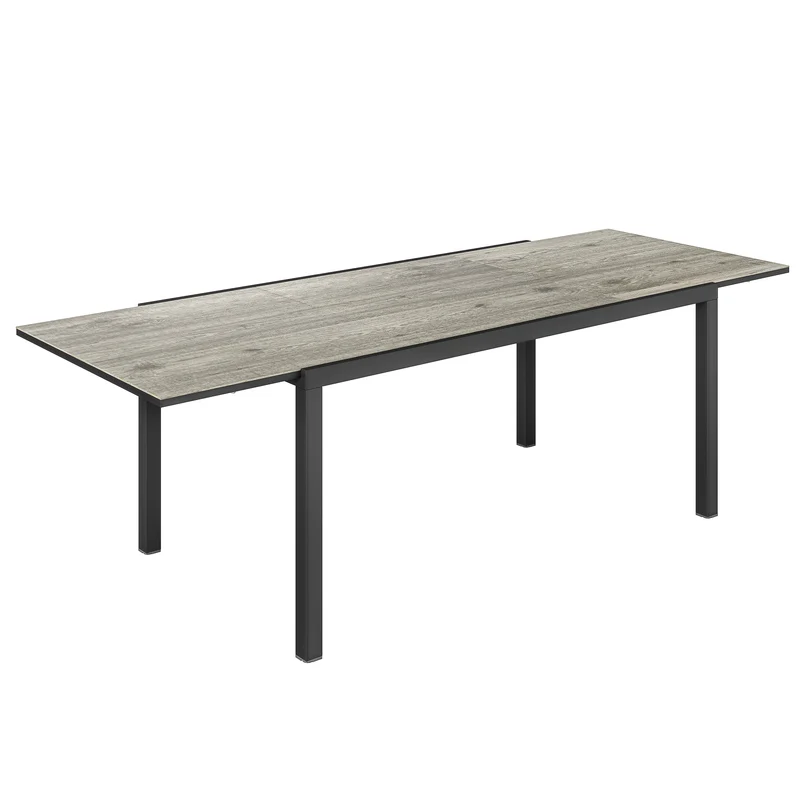 Tavolo da Giardino Allungabile 240x90x74 cm 6 - 8 Persone Struttura in acciaio Grigio