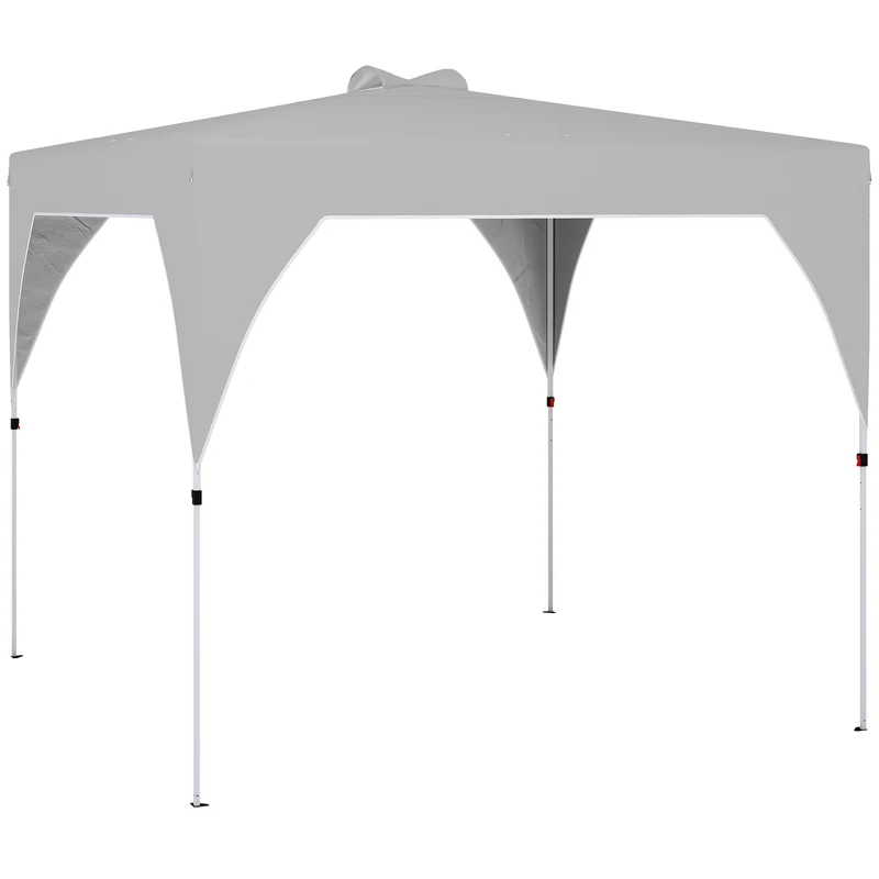 Gazebo Pieghevole 296x296x270 cm con Prese d'Aria Sacchi di Sabbia e Borsa in Tessuto Oxford e Metallo Grigio Scuro