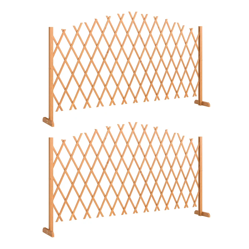 2 Pannelli Recinzione Espandibili, Giardino in Legno, 180x30x103 cm, Marrone