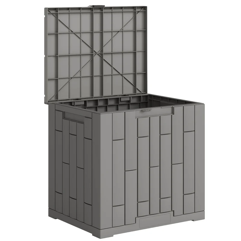Baule da Giardino 114L in Resina Impermeabile e Anti UV con Chiusura a Chiave, 56x44x54 cm, Grigio