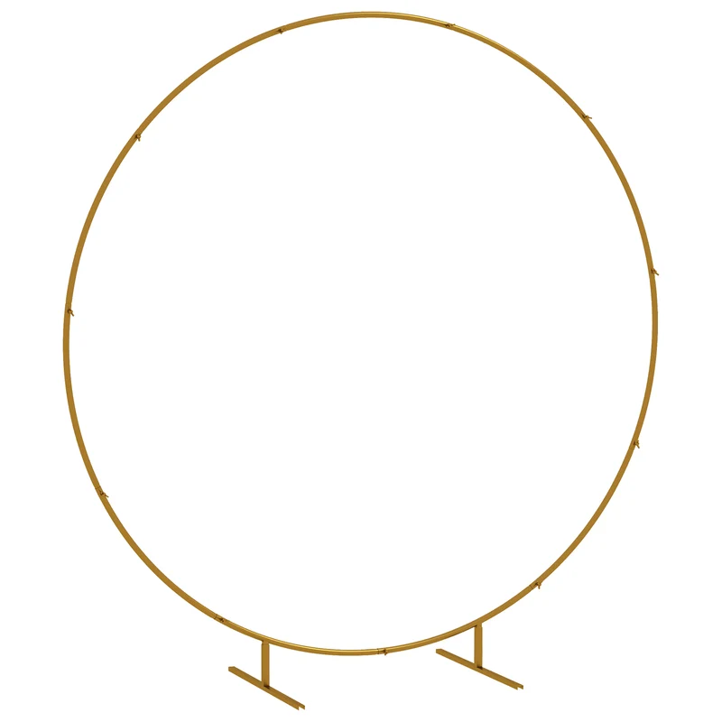 Arco da Giardino in Acciaio, Archetto Nuziale Rotondo per Palloncini e Piante Rampicanti per Cerimonie, Compleanni ed Eventi, 222x60x224 cm, Oro