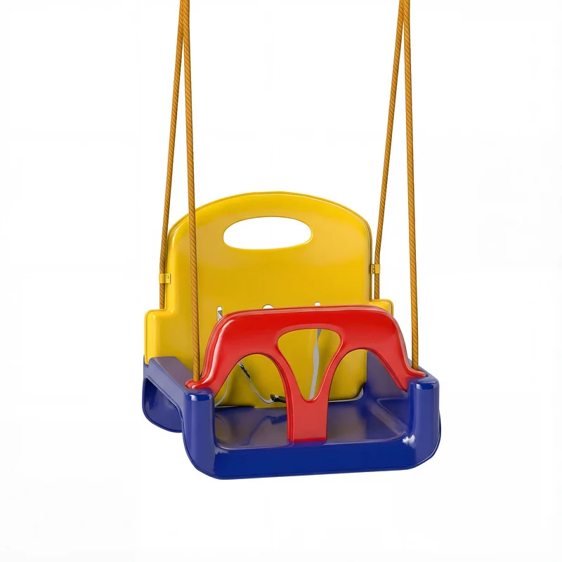 Altalena per Bambini da Giardino 3 in 1 con Corde Regolabili 42x33x120-180 cm in PP e PE Blu