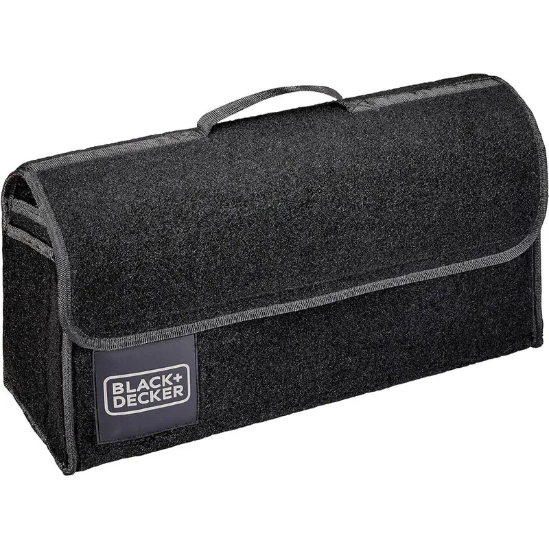 BLACK+DECKER Borsa Organizer da Viaggio per Bagagliaio 55x15x23 cm Chiusura Velcro Nero