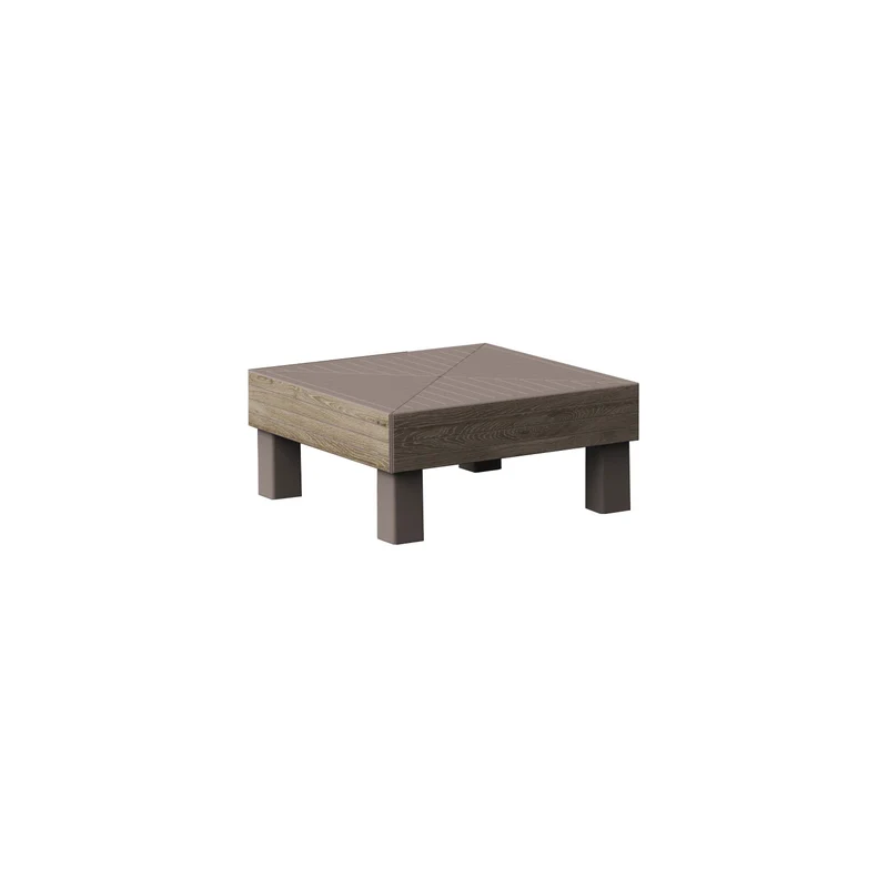 Tavolino Keter Elements 65x65x29 cm Effetto Legno Ashwood e Cappuccino