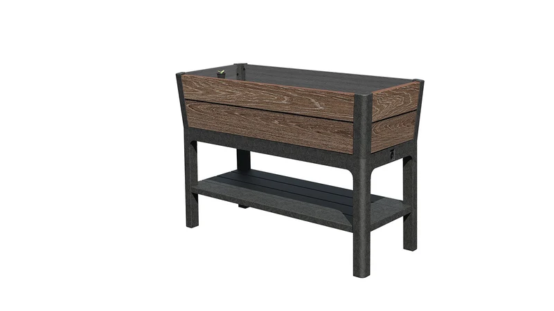 Orto Rialzato Rettangolare 113x48x79,5 cm Keter Deco Elevated Garden Bed Marrone Effetto Legno Noce