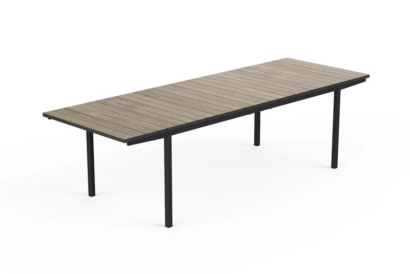 Tavolo Allungabile Interno-Esterno 194,5-272x94x75 cm Keter Porto Nova in Decocoat Graphite e Ashwood
