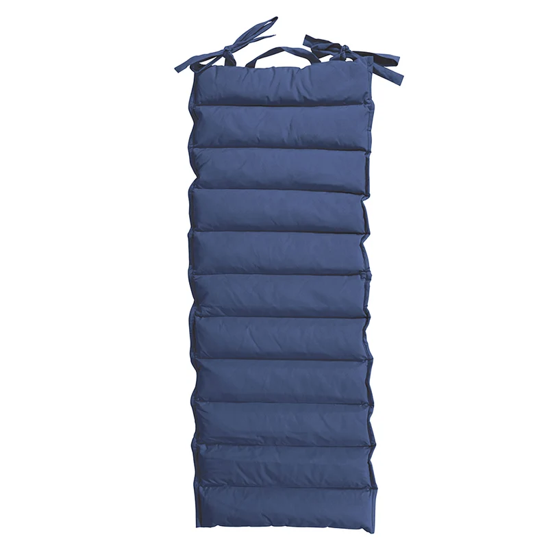 Cuscino Outdoor Imbottito Idrorepellente per Lettino da Esterno 60x180 cm in Poliestere e Policotone Blu