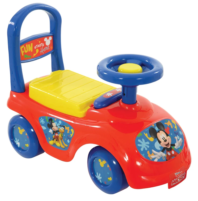 Macchina Cavalcabile per Bambini Volante Direzionabile Vano Contenitore e Telefono Disney Mickey Mouse Rosso