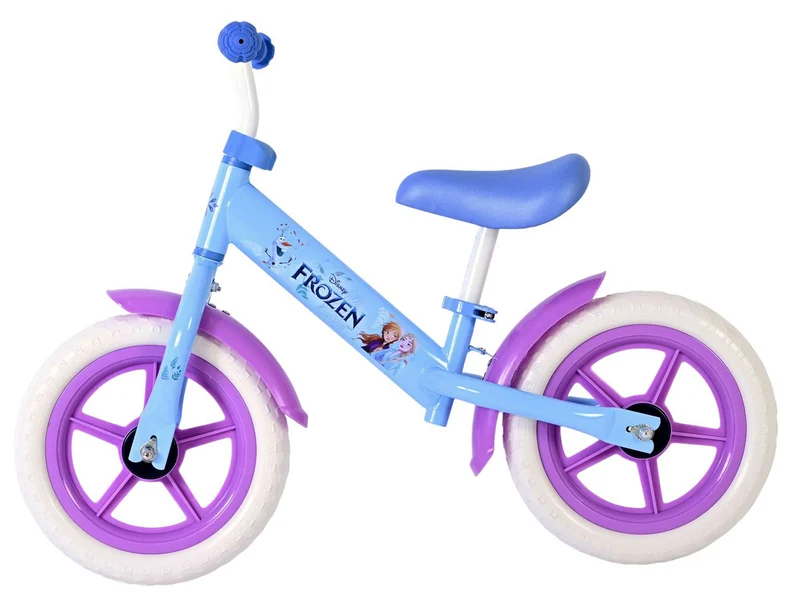 Balance Bike Bicicletta Senza Pedali per Bambini 12" Licenza Disney Frozen Azzurro e Lilla