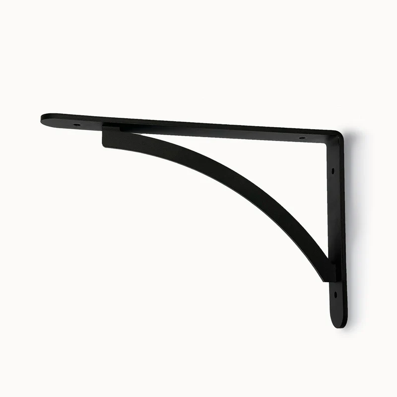 Coppia di Staffe Supporto per Lavello a Muro 36x24 cm in Ferro Verniciato Nero