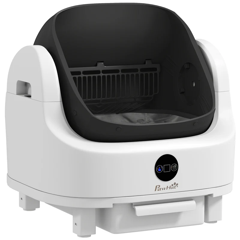 Lettiera per Gatti Autopulente con Design Aperto 50x54x55 cm Sensori di Sicurezza e Deodorante in ABS e PP Bianco