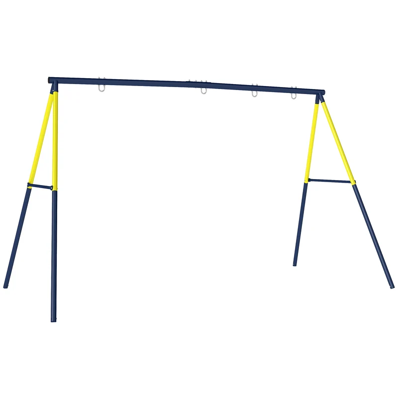 Struttura per Altalena da Giardino 260x160x178 cm con 4 Ganci in Acciaio Blu