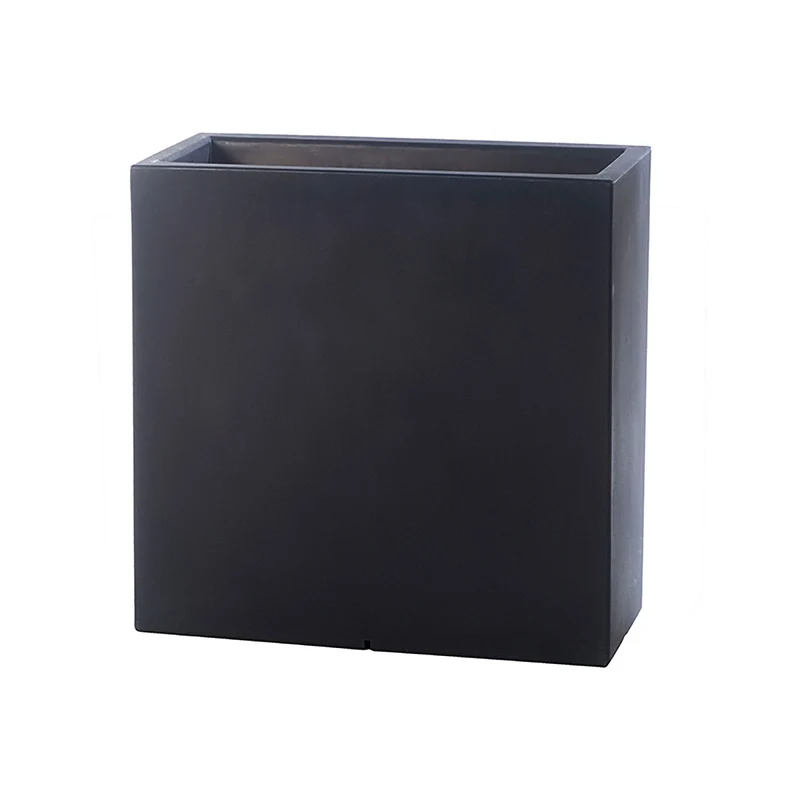 Vaso Rettangolare Indoor e Outdoor Tera Schio Tower Smoke 99x39 cm in Plastica Grigio