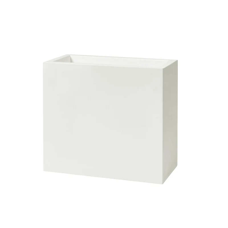 Vaso Rettangolare Indoor e Outdoor Tera Schio Tower Chalk 79x39 cm in Plastica Bianco Gesso