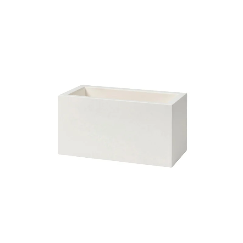 Vaso Rettangolare Indoor e Outdoor Tera Schio Cassa Maxi Chalk 78,5x39 cm in Plastica Bianco Gesso