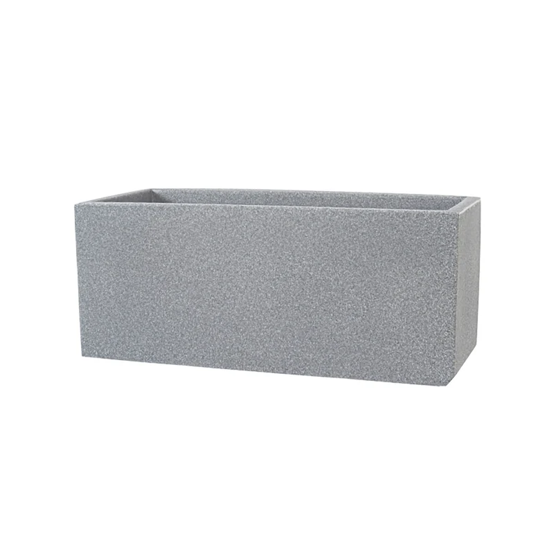 Vaso Rettangolare Indoor e Outdoor Tera Schio Cassa Smoke 115x50 cm in Plastica Grigio
